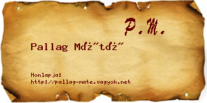 Pallag Máté névjegykártya