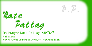 mate pallag business card